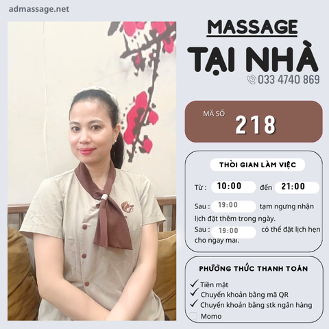 SỐ 218: MASSAGE TẠI NHÀ HÀ NỘI
