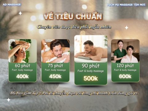 MASSAGE TẠI NHÀ - VÉ TIÊU CHUẨN