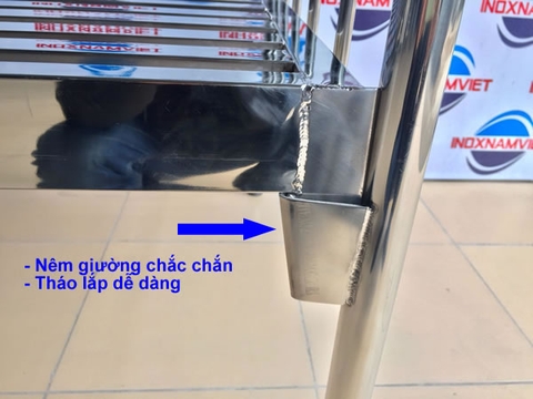 GIƯỜNG BỆNH INOX D190*R90*C54 CM - 2 tay quay