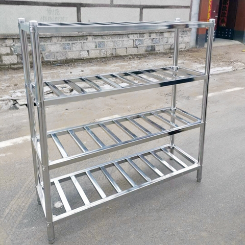 Kệ inox 4 tầng thanh vuông