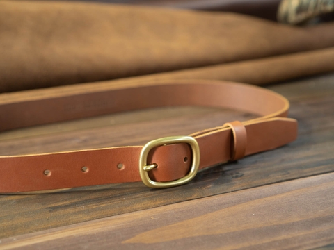 Thắt lưng BF2V 2.8cm bản nhỏ  | Khoá đồng thau nguyên chất Solid Brass | Da bò nguyên miếng tặng đinh đục