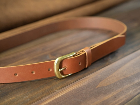 Thắt lưng BF3V 2.8cm bản nhỏ  | Khoá đồng thau nguyên chất Solid Brass | Da bò nguyên miếng tặng đinh đục