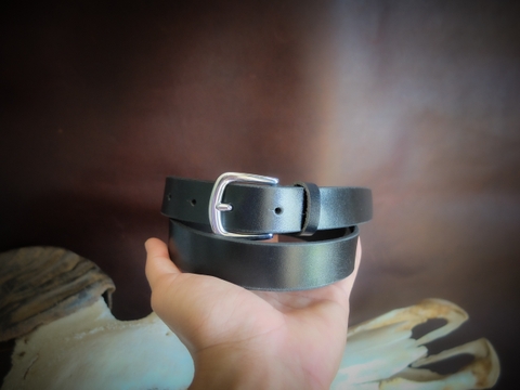 Thắt lưng SS1D 2.4cm bản nhỏ  | Khoá đồng INOX Stainless Steel | Da bò nguyên miếng tặng đinh đục