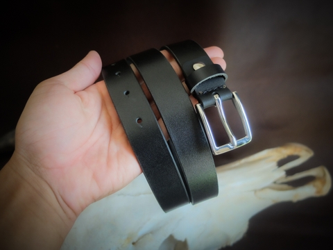 Thắt lưng SS2D 2.4cm bản nhỏ | Khoá đồng INOX Stainless Steel | Da bò nguyên miếng tặng đinh đục