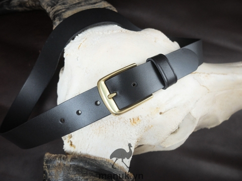 Thắt lưng nam N4D 3.8cm bản lớn | Khoá đồng thau nguyên chất Solid Brass | Da bò nguyên miếng tặng đinh đục