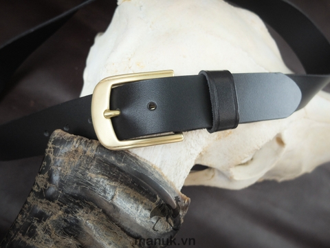 Thắt lưng nam N5D 3.8cm bản lớn | Khoá đồng thau nguyên chất Solid Brass | Da bò nguyên miếng tặng đinh đục