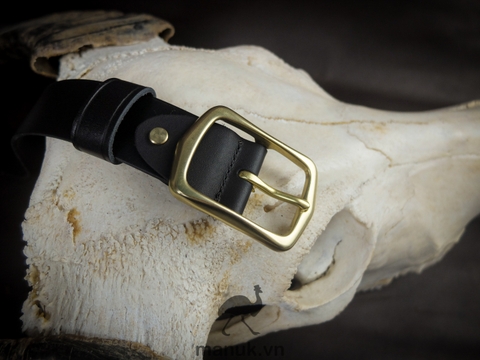 Thắt lưng nam C2D 3.8cm bản lớn | Khoá đồng thau nguyên chất Solid Brass | Da bò nguyên miếng tặng đinh đục