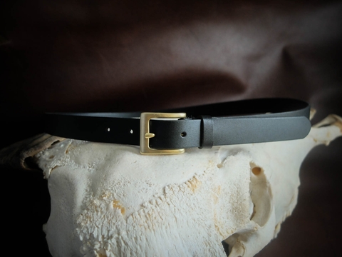 Thắt lưng BS3D 2.4cm bản nhỏ  | Khoá đồng thau nguyên chất Solid Brass | Da bò nguyên miếng tặng đinh đục