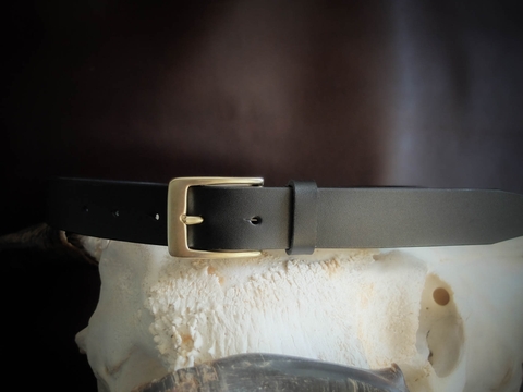 Thắt lưng BF5D 2.8cm bản nhỏ | Khoá đồng thau nguyên chất Solid Brass | Da bò nguyên miếng tặng đinh đục