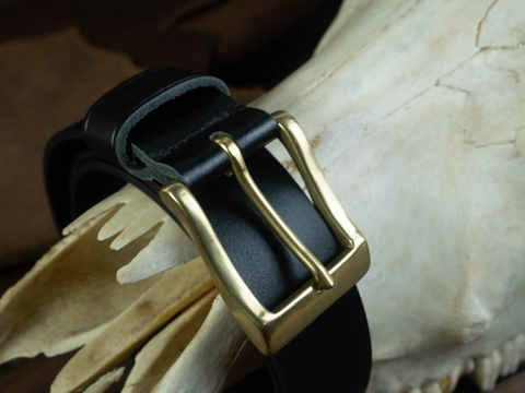 Thắt lưng nam V3D 3.8cm bản lớn | Khoá đồng thau nguyên chất Solid Brass | Da bò nguyên miếng tặng đinh đục