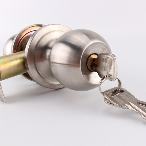 BỘ Ổ KHOÁ TAY NẮM CỬA TRÒN INOX (4)