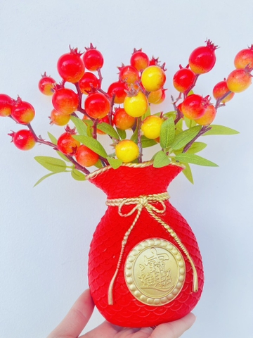 Bình Hoa Tài Lộc Kèm Cành Lựu Đỏ Phong Thuỷ (4)