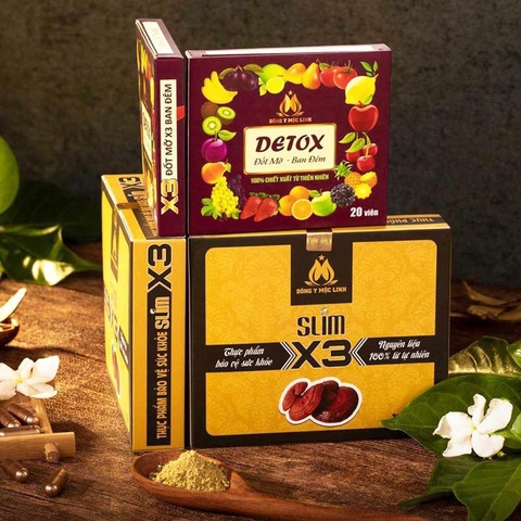 HỖ TRỢ GIẢM Cân Slim X3 Đông Y Mộc Linh, Tặng Kèm Detox C.Hãng Lẻ Cty 550k '