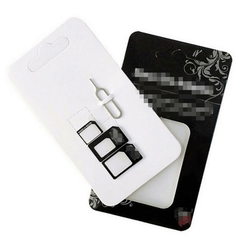 Bộ CHUYỂN ĐỔI SIM Card 4 trong 1 Nano Micro SIM CÓ CÂY CHỌT SIM (ko ck)