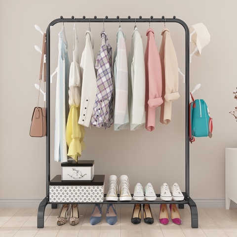 Giá/Kệ treo quần áo kèm 8 móc bên hông 150x110cm