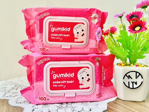 KHĂN ƯỚT GUMI CHO BÉ 100 TỜ CHÍNH HÃNG (2)