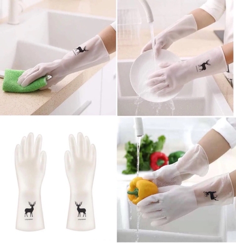Găng Tay Cao Su Rửa Chén Hình Hươu (1)