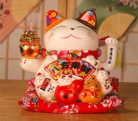 MÈO SỨ THẦN TÀI 23cm VẪY TAY CHÀO KHÁCH (20)