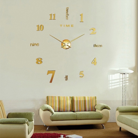Đồng hồ treo tường tráng gương xen chữ Size Lớn