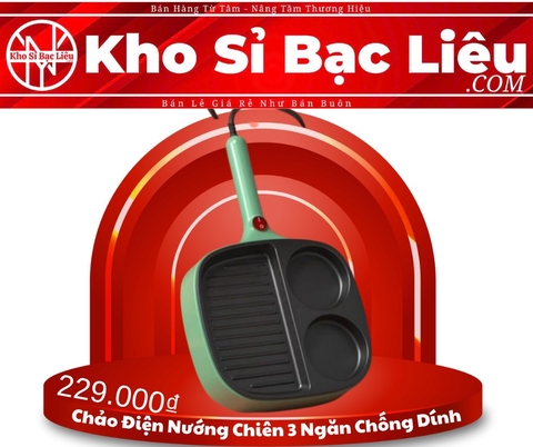 Chảo Điện Nướng Chiên 3 Ngăn Chống Dính Tiện Lợi (20)