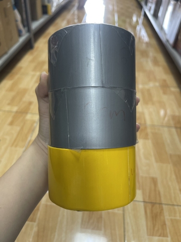 BĂNG KEO VẢI BẢN 6cm ( VÀNG XÁM) ( CÂY 5 CUỘN) (1)