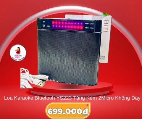 LOA KARAOKE BLUETOOH YS223 TẶNG KÈM 2 MICRO KHÔNG DÂY CỰC HAY (50)
