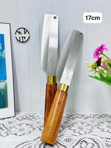 DAO THÁI 17CM THÉP KHÔNG RỈ CÁN GỖ TRÒN