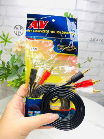 JACK CHUYỂN ÂM THANH 3.5 RA 2 ĐẦU BÔNG SEN 1.5M (1)