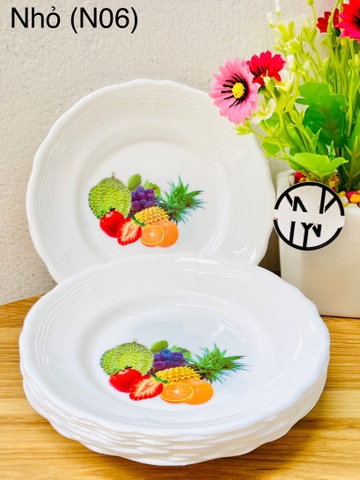 DĨA DỰA TRẮNG HOA SIZE NHỎ MÃ (NO6)