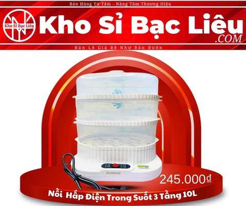 NỒI HẤP ĐIỆN TRONG SUỐT 3 TẦNG 10L NHIỆT TỪ HƠI NƯỚC (20)
