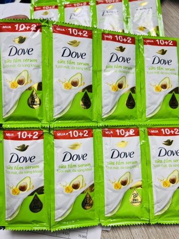 DÂY 12 GÓI SỮA TẮM DOVE BƠ TƯƠI MÁT