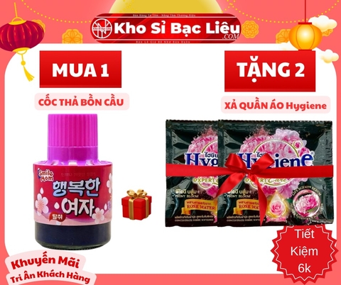 KM Cốc Thả Bồn Cầu Hồng Cam Khử Mùi Hương Hoa Hàn Quốc Smile Mom Chính Hãng Loại 1 (3) '