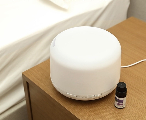 MÁY TẢO ẨM 500ml TRÒN TRỤ LỚN CÓ LED ĐỔI MÀU (15)