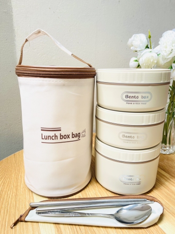 HỘP CƠM 3 NGĂN CÓ KÈM TÚI GIỮ NHIỆT LUNCH (10)