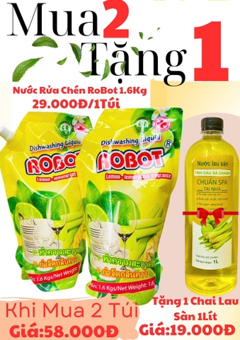 TÚI NƯỚC RỬA CHÉN ROBOT LỚN 1.6kg LOẠI 1 CHÍNH HÃNG (2)