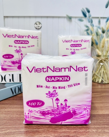 KHĂN GIẤY VUÔNG VIETNAMNET 100 TỜ (thùng 30bit)