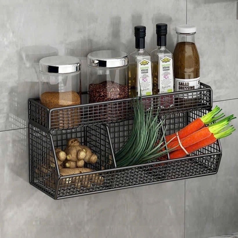 KỆ LƯỚI LỒNG SẮT 2 TẦNG 3 NGĂN CÓ KÈM MIẾNG DÁN (4)