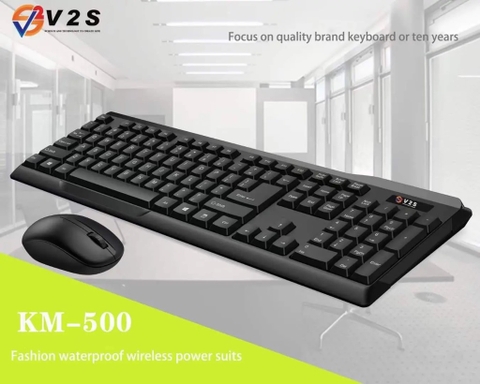 Combo bàn phím chuột không dây V2S KM-500 chính hãng