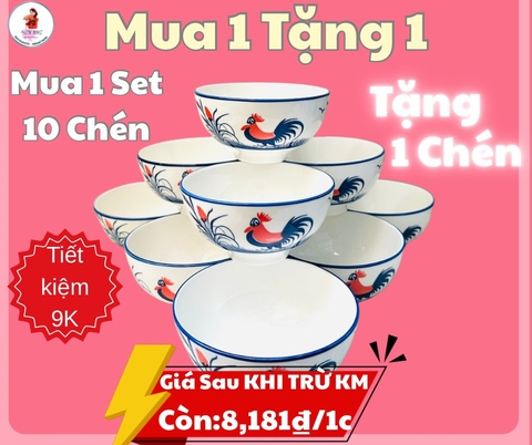 CHÉN SỨ HÌNH CON GÀ MUA 10 TẶNG 1 (1)