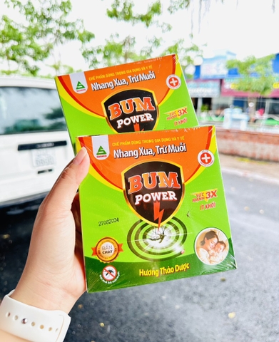 Nhang Muỗi BUM POWER CHÍNH HÃNG Ít Khói Hương Thảo Dược