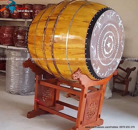 Trống gỗ mít - Da trâu