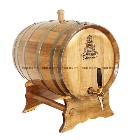 Thùng rượu gỗ sồi 100 lít Vòi Crom