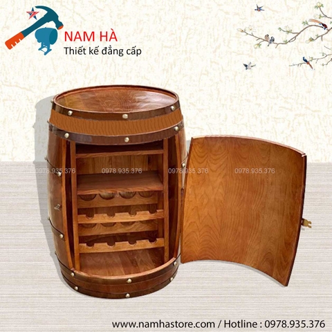 Thùng rượu trang trí gỗ thông