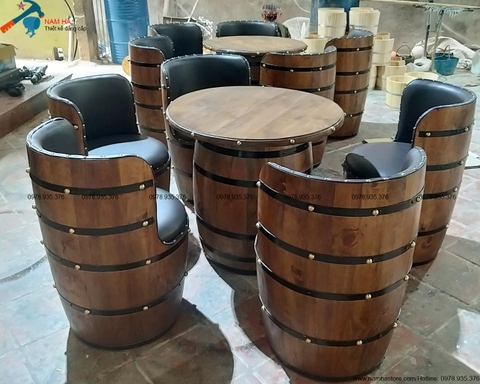 Thùng gỗ sồi trang trí Hầm rượu, Quán bar, Quán cafe