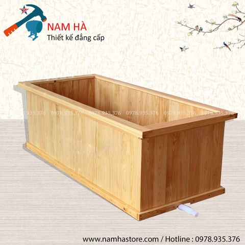 Bồn tắm gỗ Thông Hình chữ nhật cho 2 người