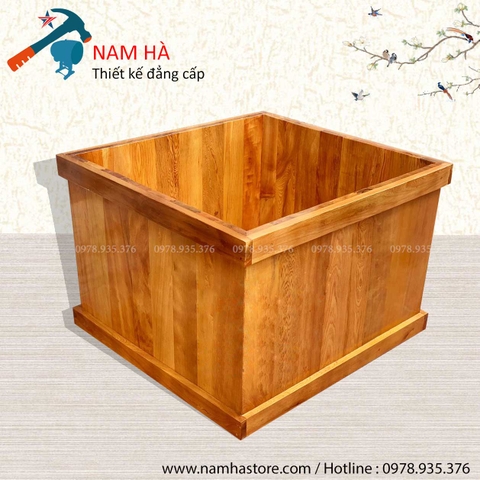 Bồn tắm gỗ Pơ Mu hình vuông