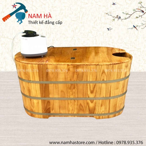 Bồn tắm xông hơi gỗ Pơ Mu dáng Oval