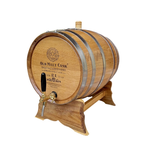 Thùng rượu gỗ sồi 200 lít Vòi Crom