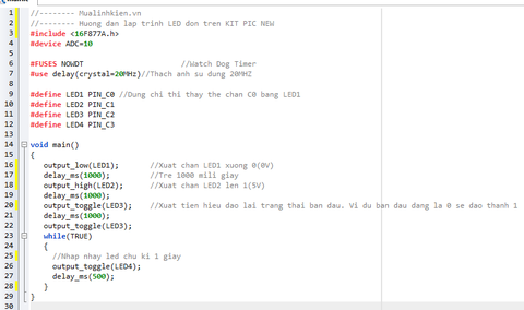 [ Lập Trình Pic ] Bài 1: Lập trình LED đơn