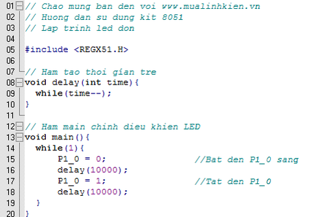 [ KIT 89S52_V2 ] Bài1: Hiển thị LED đơn